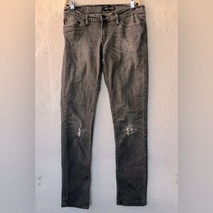 Levi's Grey Straight Leg Distressed Jeans Size 7 Medium Stretch